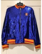 Astros Sequin Sports Blue Varsity Jacket