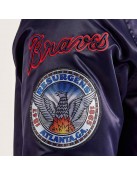 Atlanta Braves World Series Navy Varsity Satin Jacket