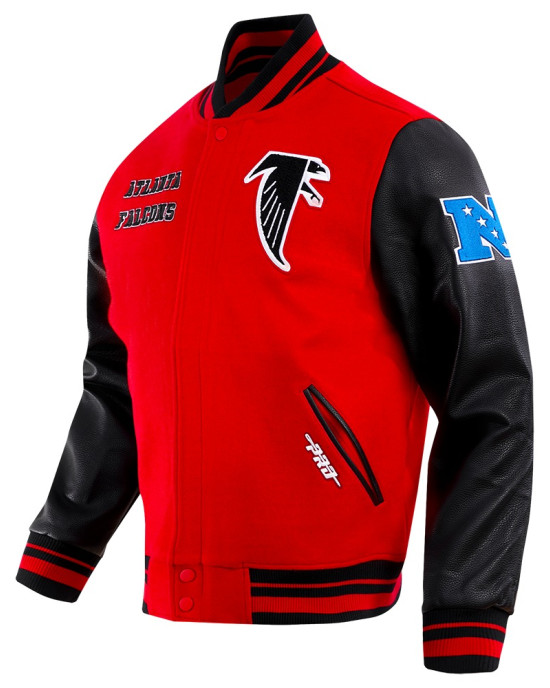 Atlanta Falcons Classic Red Wool/Leather Varsity Jacket Atlanta Falcons Classic Red Wool/Leather Varsity Jacket