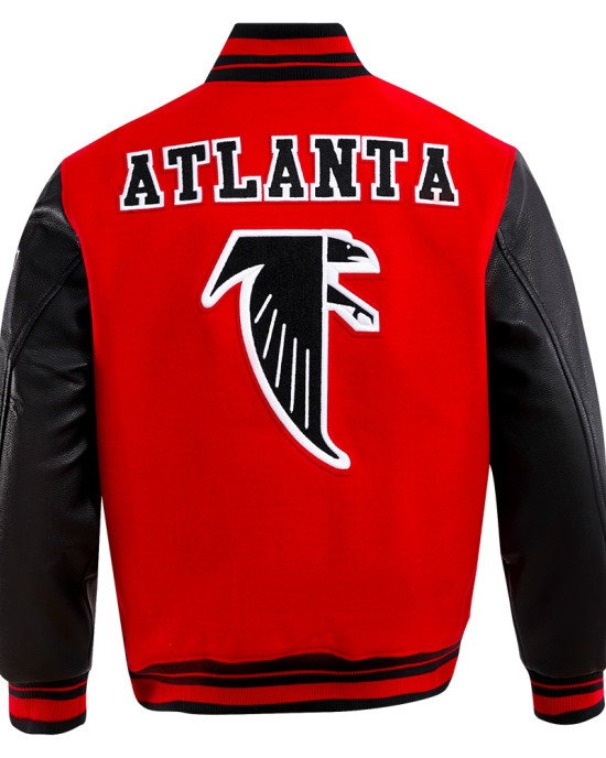 Atlanta Falcons Classic Red Wool/Leather Varsity Jacket Atlanta Falcons Classic Red Wool/Leather Varsity Jacket