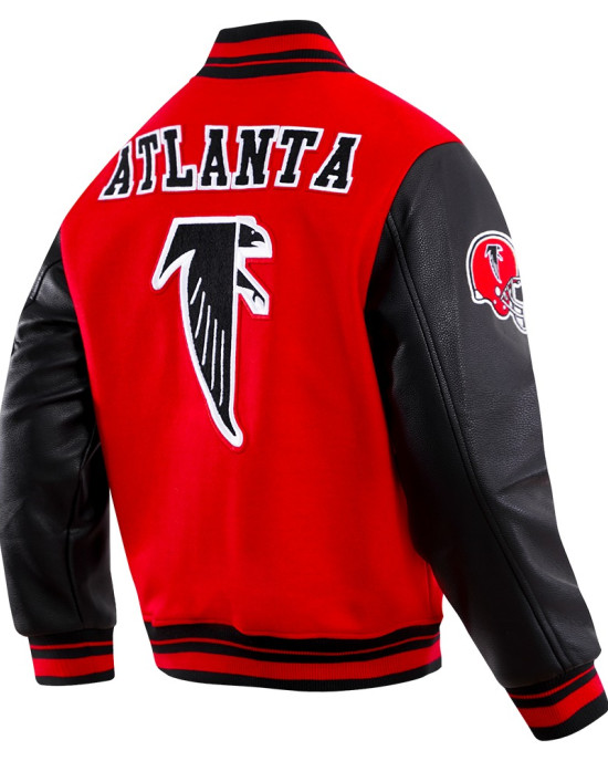 Atlanta Falcons Classic Red Wool/Leather Varsity Jacket Atlanta Falcons Classic Red Wool/Leather Varsity Jacket