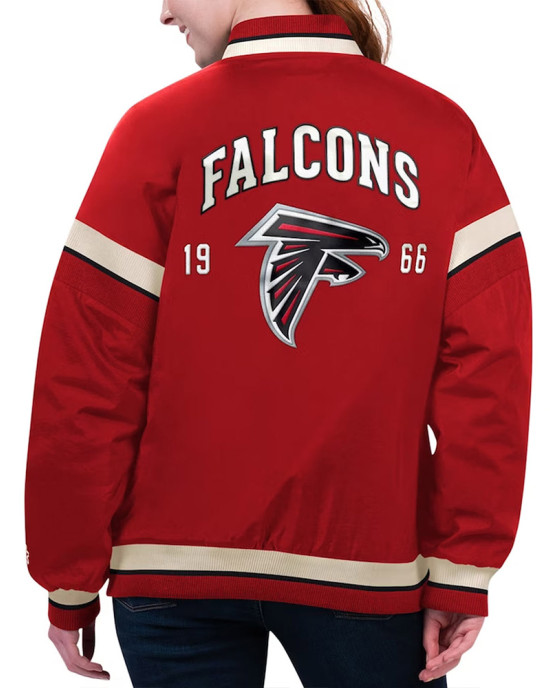 Atlanta Falcons Tournament Red Varsity Jacket Atlanta Falcons Tournament Red Varsity Jacket