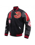 Atlanta Hawks Mash Up Logo Wool Varsity Jacket