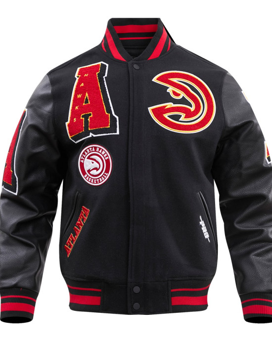 Atlanta Hawks Mash Up Logo Wool Varsity Jacket Atlanta Hawks Mash Up Logo Wool Varsity Jacket