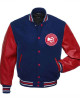 Atlanta Hawks Red and Blue Varsity Jacket