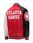 Atlanta Hawks Reliever Red/Black Satin Raglan Full-Snap Jacket