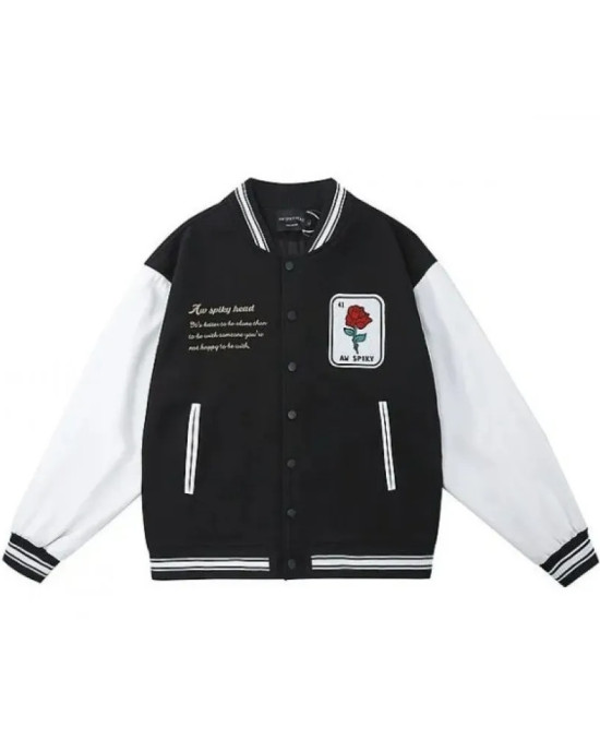 Aw Spiky Head Skull Wool Varsity Jacket