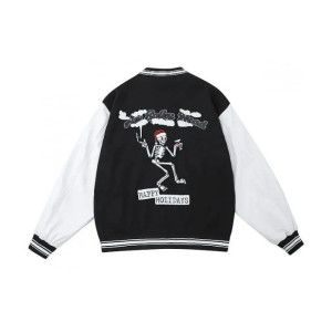 Aw Spiky Head Skull Wool Varsity Jacket