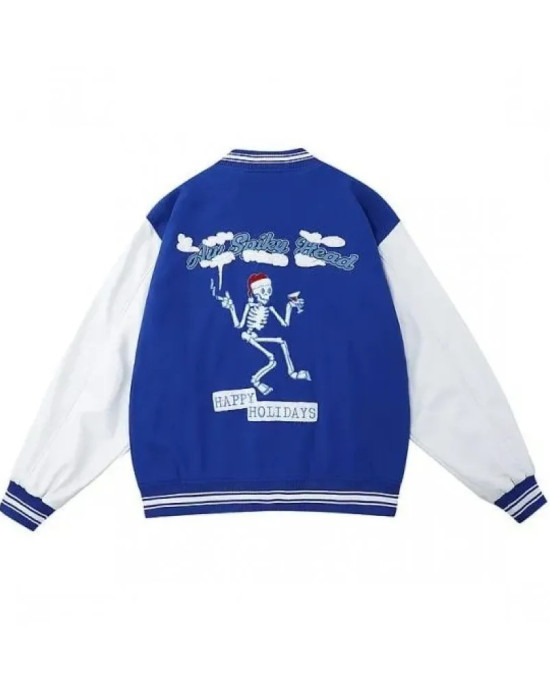 Aw Spiky Head Skull Wool Varsity Jacket