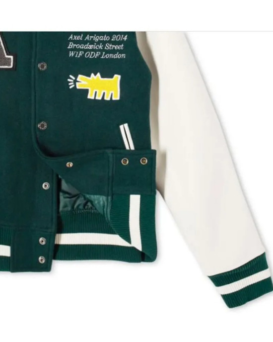 Axel Arigato Keith Haring Green Varsity Jacket Axel Arigato Keith Haring Green Varsity Jacket