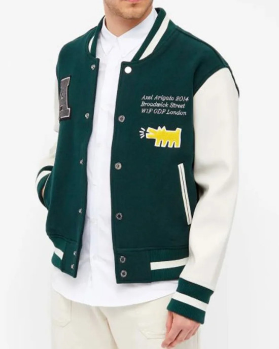 Axel Arigato Keith Haring Green Varsity Jacket Axel Arigato Keith Haring Green Varsity Jacket