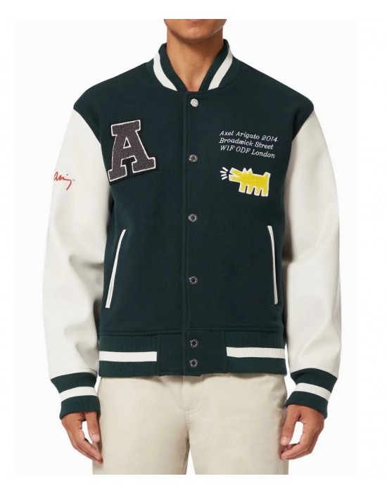 Axel Arigato Keith Haring Green Varsity Jacket