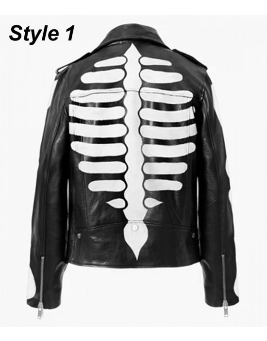 Axl Rose Guns N Roses Skeleton Biker Leather Jacket