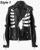 Axl Rose Guns N Roses Skeleton Biker Leather Jacket Axl Rose Guns N Roses Skeleton Biker Leather Jacket
