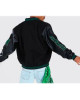 B Patch Varsity Bomber with Leather Look Sleeves B Patch Varsity Bomber with Leather Look Sleeves