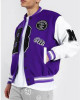 B Patch Varsity Bomber with Leather Look Sleeves B Patch Varsity Bomber with Leather Look Sleeves