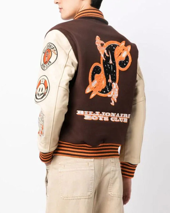 BBC Logo-Embroidery Varsity Bomber Jacket