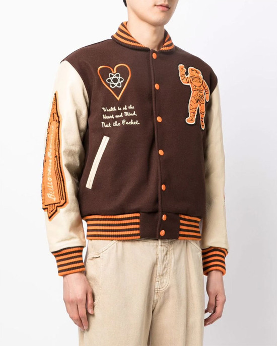 BBC Logo-Embroidery Varsity Bomber Jacket