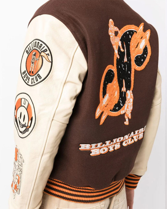 BBC Logo-Embroidery Varsity Bomber Jacket