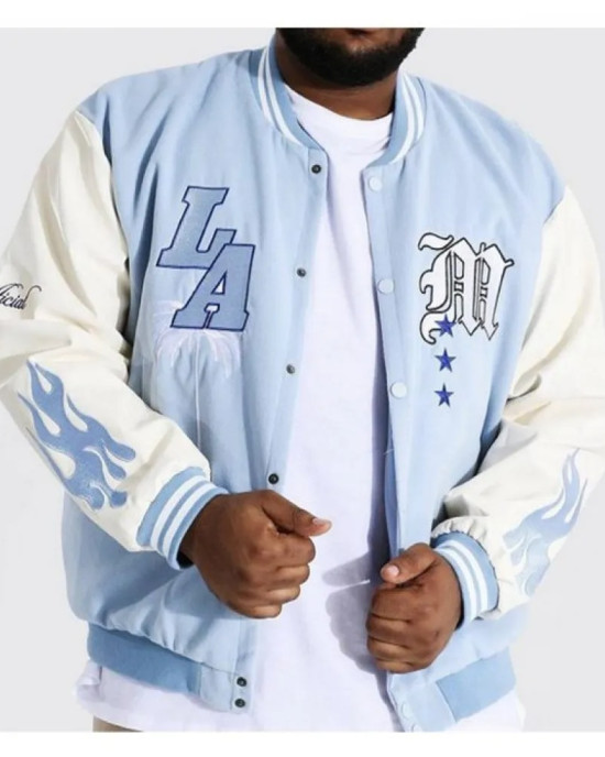 Baby Blue LA Letterman M Jacket Baby Blue LA Letterman M Jacket