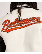 Baltimore Orioles Black and Off-White Varsity Jacket