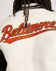 Baltimore Orioles Black and Off-White Varsity Jacket Baltimore Orioles Black and Off-White Varsity Jacket