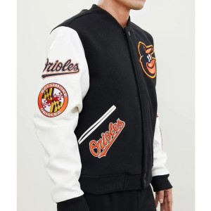 Baltimore Orioles Black and White Varsity Jacket