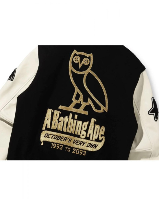 Bape A Bathing Ape OVO Varsity Jacket Bape A Bathing Ape OVO Varsity Jacket