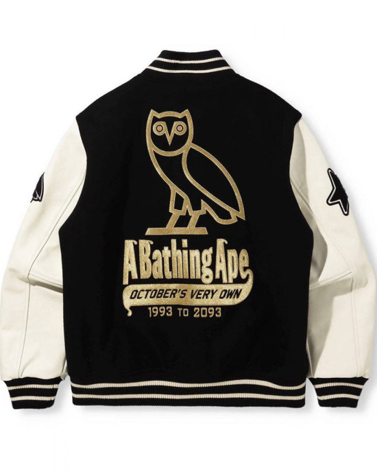 Bape A Bathing Ape OVO Varsity Jacket Bape A Bathing Ape OVO Varsity Jacket
