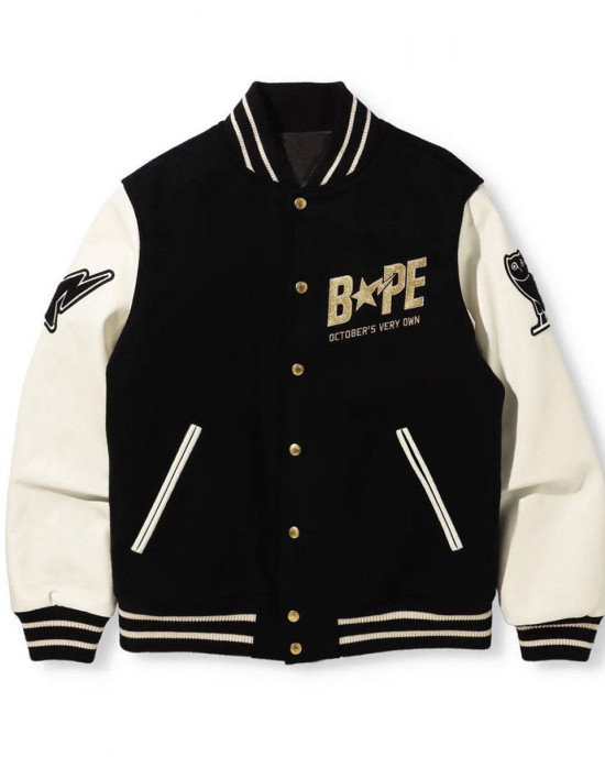 Bape A Bathing Ape OVO Varsity Jacket Bape A Bathing Ape OVO Varsity Jacket