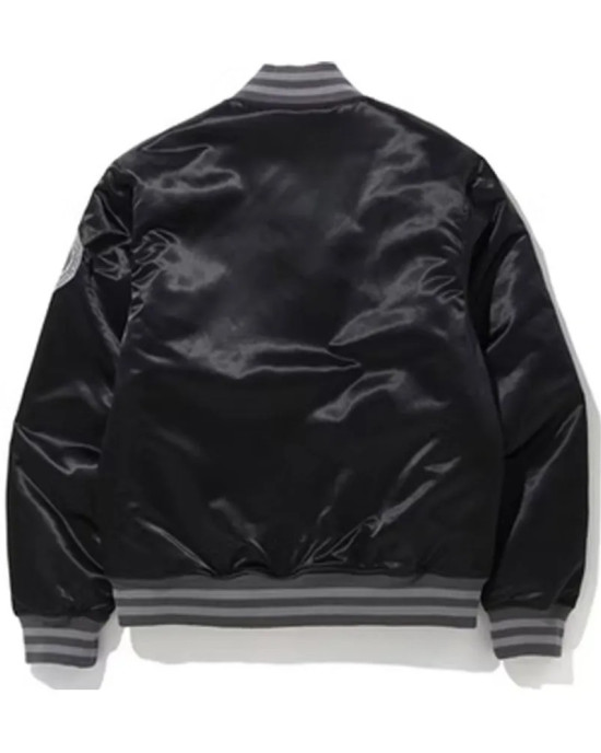 Bape A Bathing Ape Varsity Satin Jacket Bape A Bathing Ape Varsity Satin Jacket