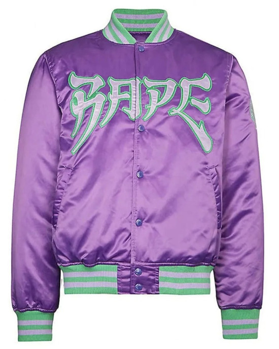 Bape A Bathing Ape Varsity Satin Jacket Bape A Bathing Ape Varsity Satin Jacket