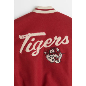 Baseball Embroidered Red Tigers Varsity And Letterman Jacket