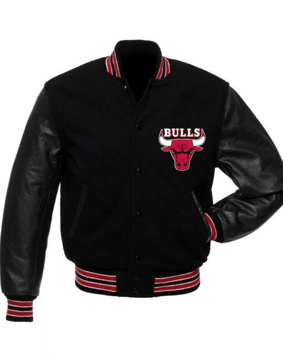 Basketball Chicago Bulls College Black Jacket Basketball Chicago Bulls College Black Jacket