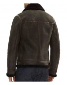 Batisto Vintage Brown Aviator Shearling Bomber Jacket