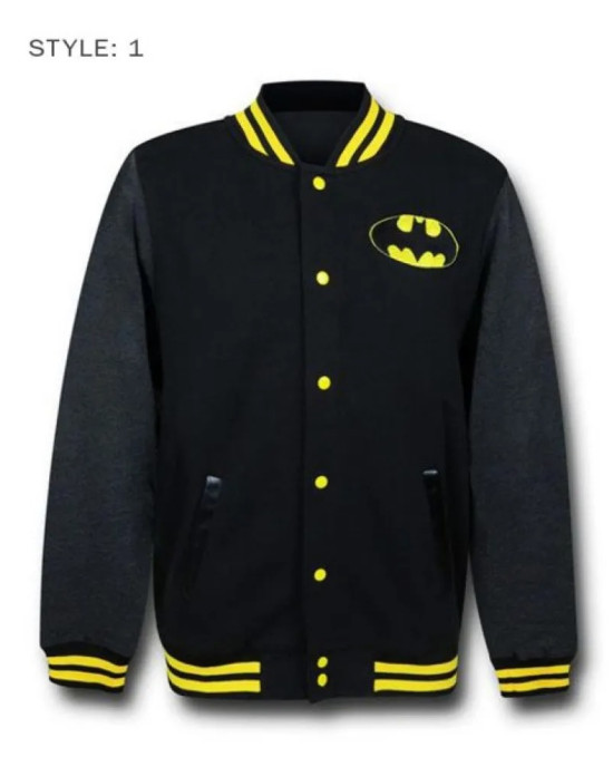 Batman Lettermen Black Varsity Jacket Batman Lettermen Black Varsity Jacket