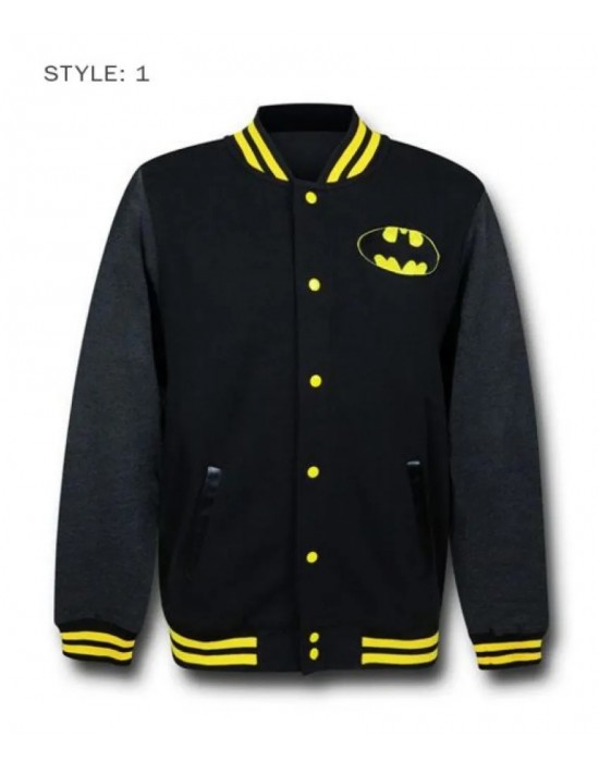 Batman Lettermen Black Varsity Jacket