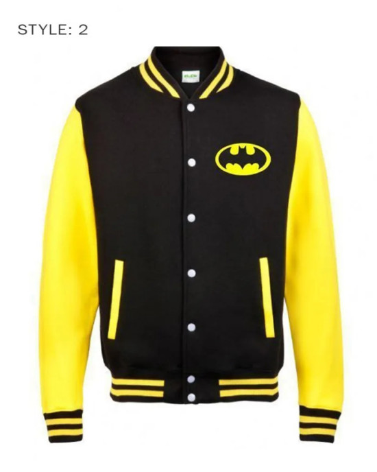 Batman Lettermen Black Varsity Jacket Batman Lettermen Black Varsity Jacket