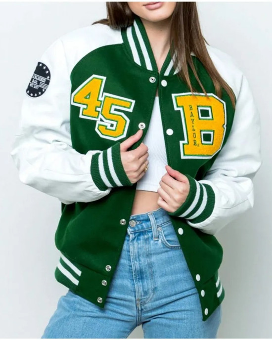 Baylor Collegiate University Green and White Jacket