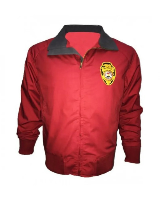 Baywatch Men's Red Lifeguard Cotton Bomber Jacket Baywatch Men's Red Lifeguard Cotton Bomber Jacket