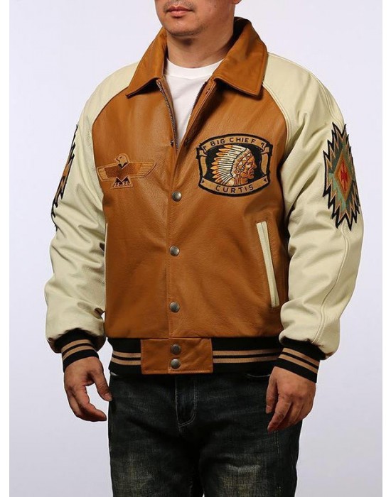 Big Chief Curtis Leather Bomber Jacket