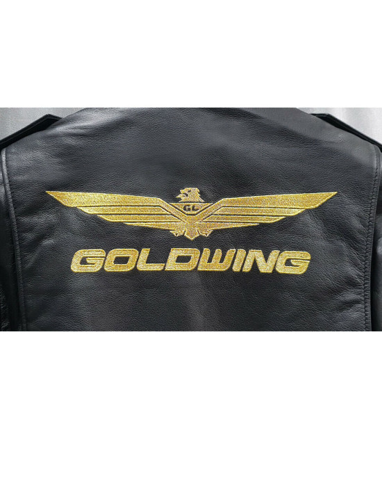 Biker Goldwing Black Leather Jacket Biker Goldwing Black Leather Jacket