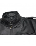 Biker Goldwing Black Leather Jacket