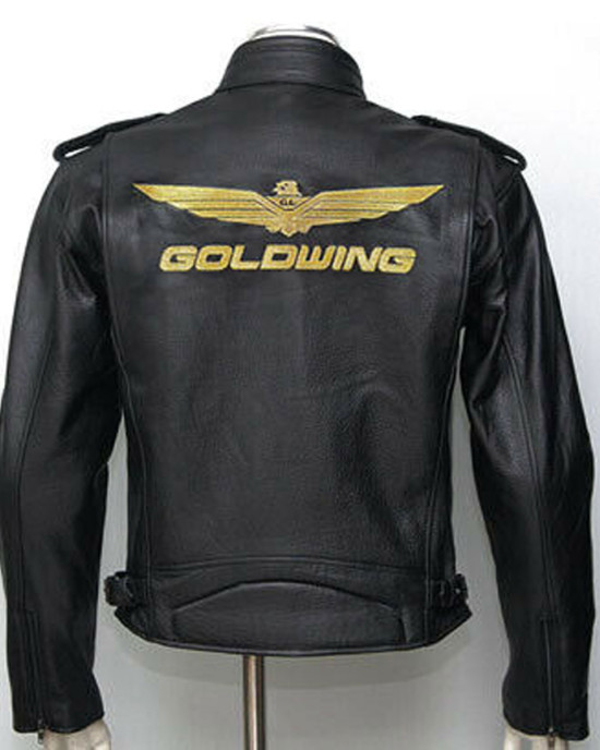 Biker Goldwing Black Leather Jacket Biker Goldwing Black Leather Jacket