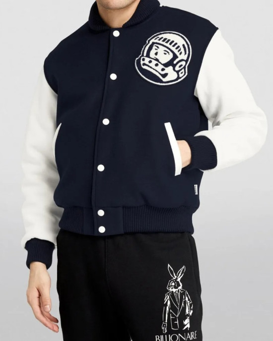 Billionaire Boys Club Astro Blue and White Varsity Jacket Billionaire Boys Club Astro Blue and White Varsity Jacket