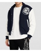 Billionaire Boys Club Astro Blue and White Varsity Jacket