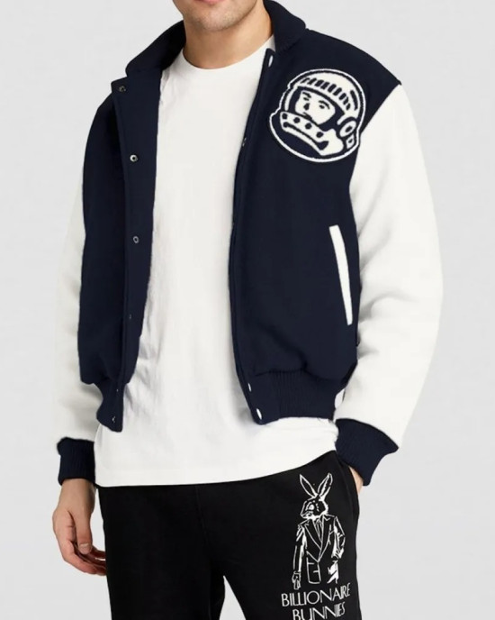 Billionaire Boys Club Astro Blue and White Varsity Jacket Billionaire Boys Club Astro Blue and White Varsity Jacket