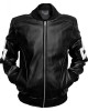 Black 8 Ball Style Bomber Leather Jacket Black 8 Ball Style Bomber Leather Jacket