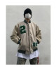 Black And Beige Varsity Jacket
