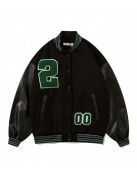 Black And Beige Varsity Jacket